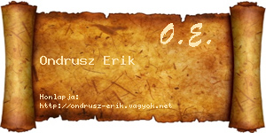 Ondrusz Erik névjegykártya
